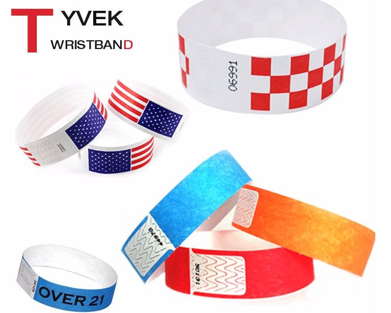 Skyee Custom Digital Printed Wrist Band Disposable Tyvek Wristband for Swimming Pool